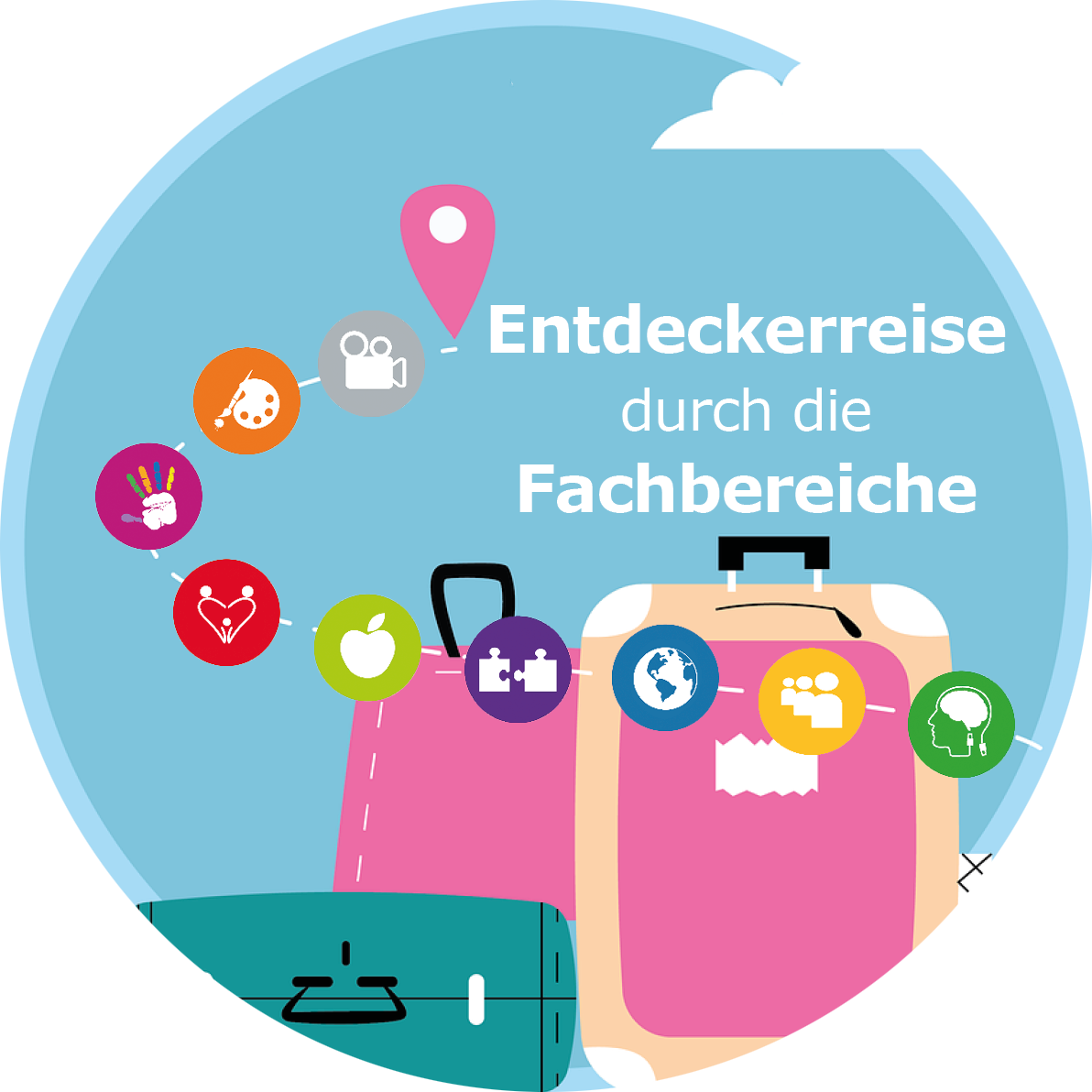 Öffnet die Seite 'Entdeckerreise durch die Fachbereiche'
